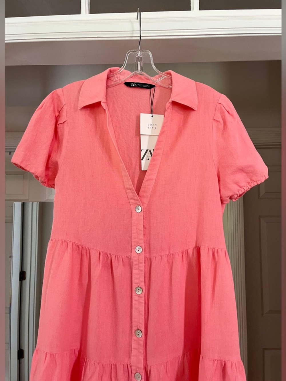 Zara Midi Linen Tiered Dress - Picture 3 of 9
